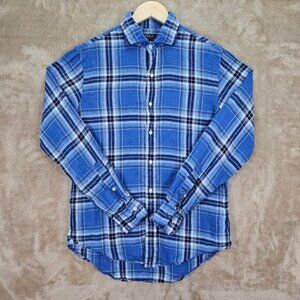 Polo Ralph Lauren 100% Linen Shirt Button-Down Men's Size S Blue Long Sleeve